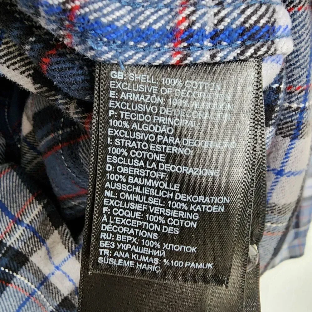 The North Face Flannel Shirt Mens Medium M Blue Gray Plaid Long Sleeve Cotton